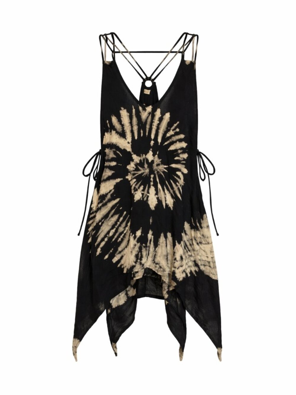 Kathmandu Imports Sleeveless Boho Hippie Dress Cover-Up Witchy Tie Side Strappy